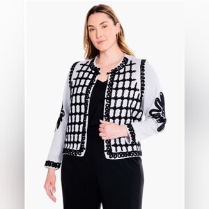 Nic + Zoe Romantic Soutache Knit Jacket Size 1X